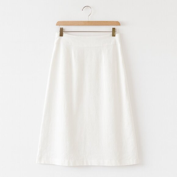 TALBOTS | White Pure Irish Linen Midi Skirt – Women’s 14P - Picture 2 of 5
